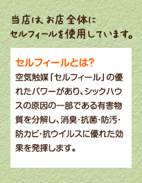 当店は、お店全体にセルフィールを使用しています。